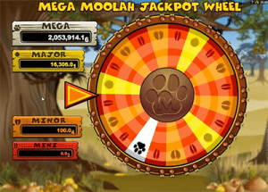 Mega Moolah progressive jackpot wheel