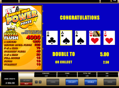 Microgaming video poker at Casino-mate