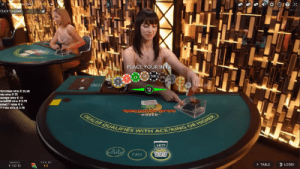 Live Dealer Carribean Stud by Evolution Gaming software